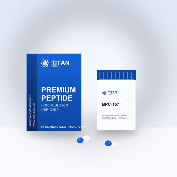 BPC-157 Capsules research peptide vial by Titan Labs