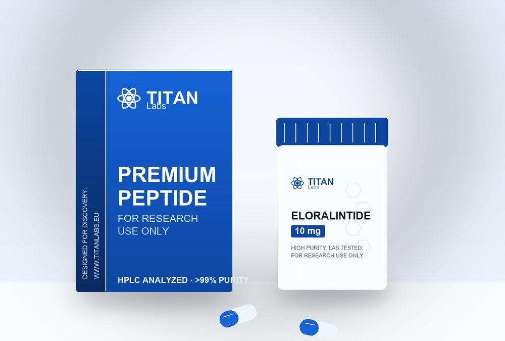 Eloralintide research peptide vial by Titan Labs