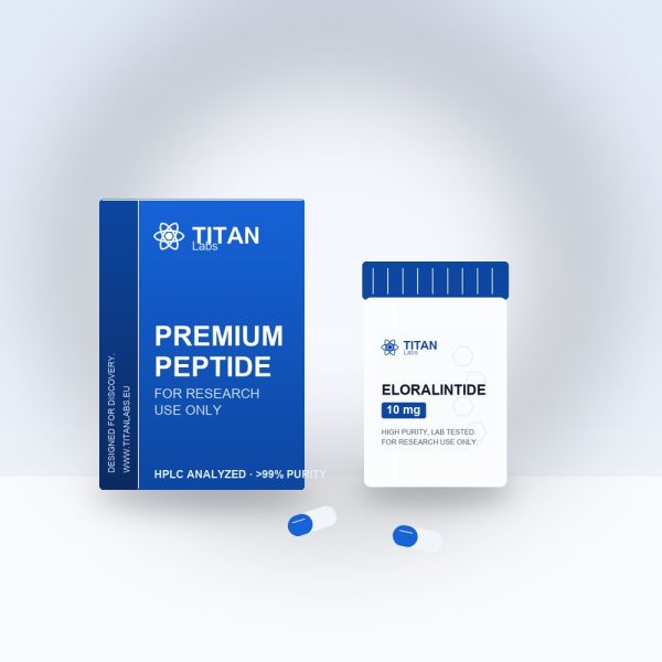 Eloralintide research peptide vial by Titan Labs